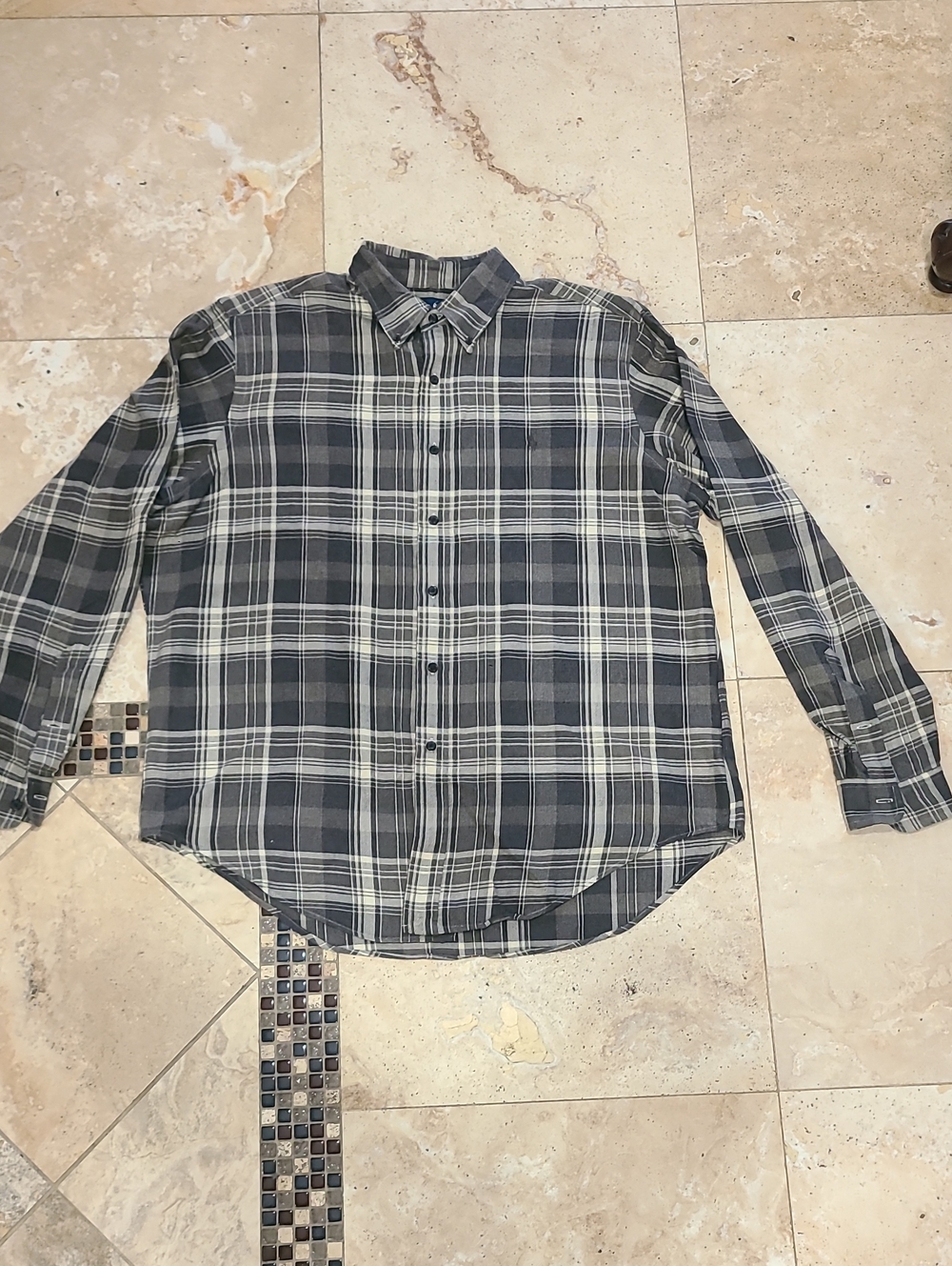 Polo by Ralph Lauren Gray Plaid Button-Down Shirt